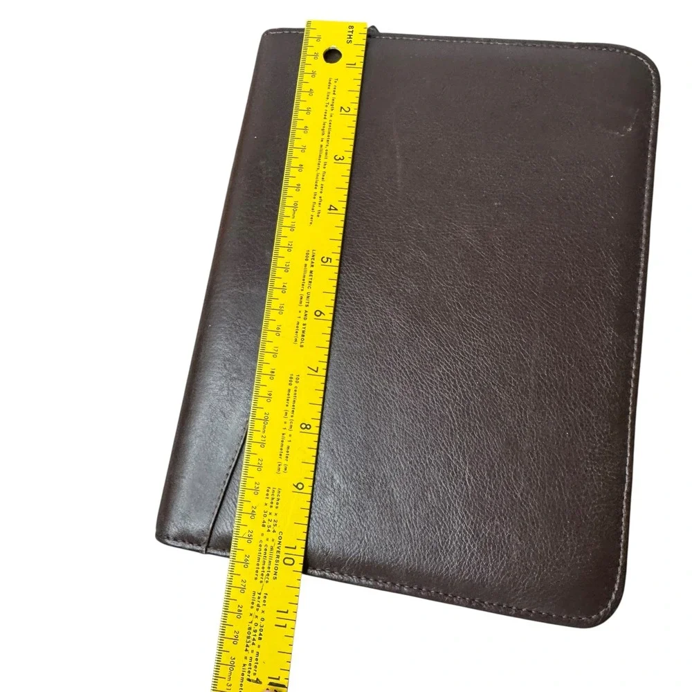 Franklin Covey Brown Nappa Leather 7-Ring Zip Planner Binder Portfolio